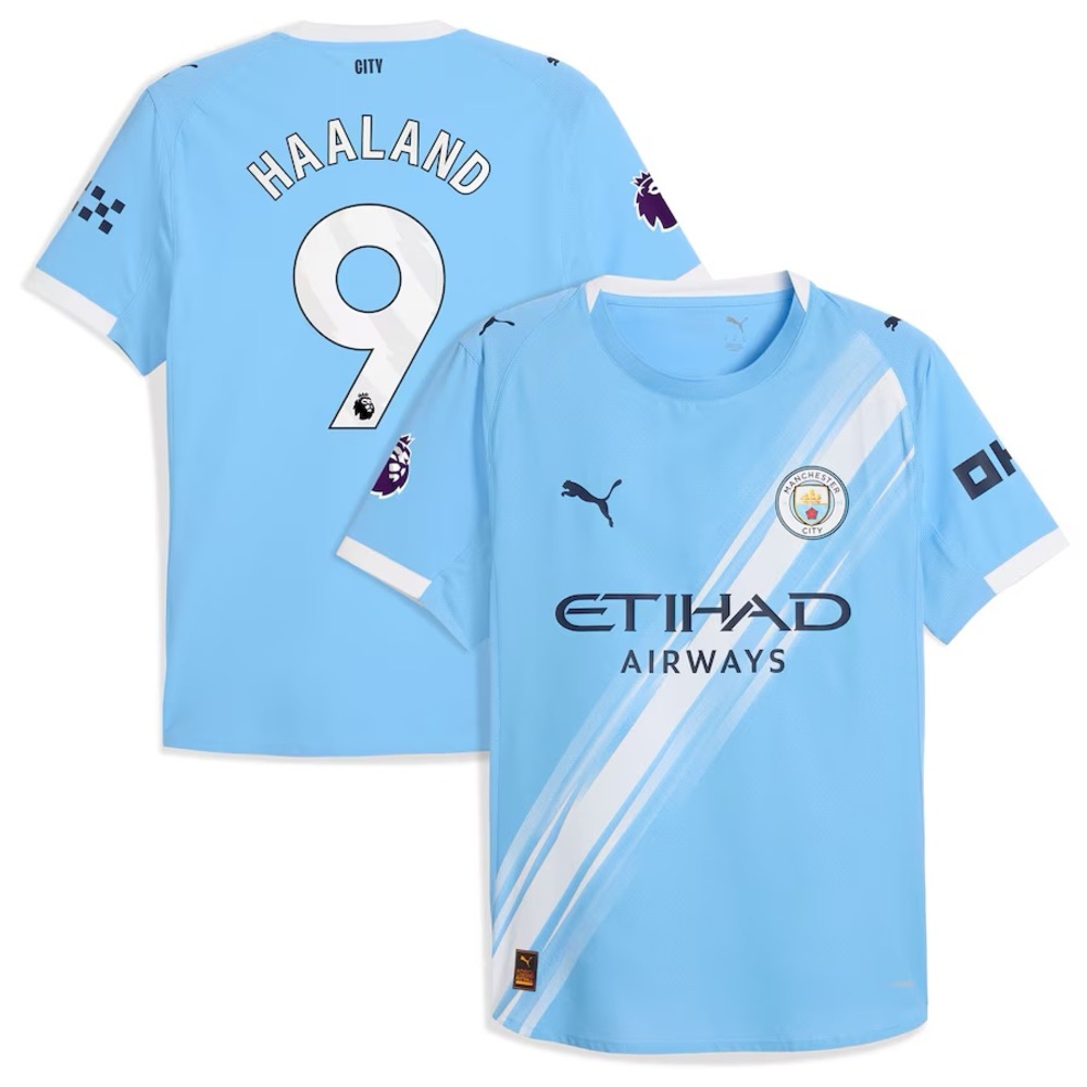 Erling Haaland Manchester City Puma 2025/26 Home Authentic Jersey - Sky Blue - Picture 7 of 7